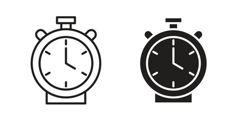 Fototapeta premium Stopwatch icon Symbol for App and Web UI Design Vectors