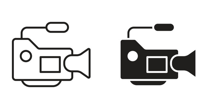 Video camera icon Symbol for App and Web UI Design Vectors