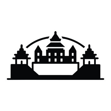 Imphal Skyline Kangla Fort Monoline Vector 