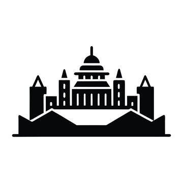Imphal Skyline Kangla Fort Monoline Vector 