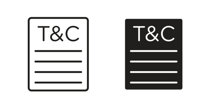 Terms and Conditions icon. filled flat sign for mobile concept. glyph and line symbols