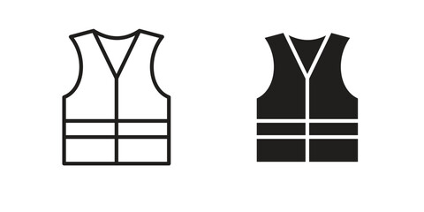 Vest jacket icon. filled flat sign for mobile concept. glyph and line symbols © No