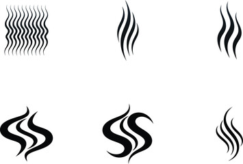 Obraz premium Flame wave abstract shapes black graphic design elements set