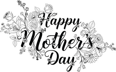 Fototapeta premium Happy mother's day greeting card with floral design