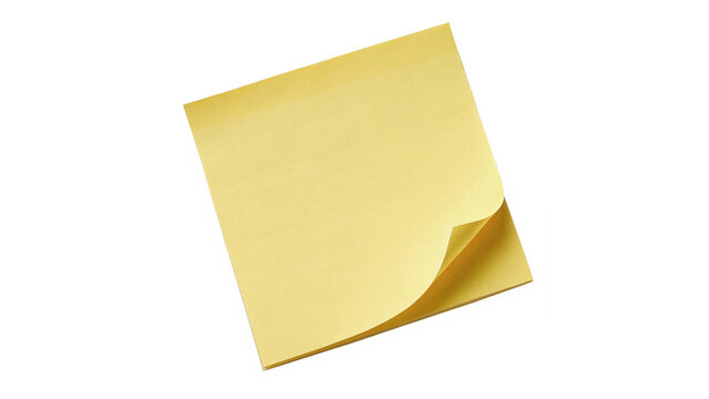 A stack of yellow sticky notes isolated on transparent background cut out