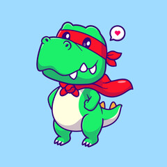 Obraz premium Cute Dinosaur Super Hero Cartoon 