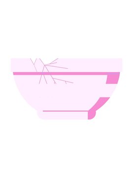 bobbing motion animation of cracked bowl graphic vector illustration icon