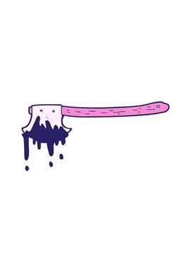 bobbing motion animation of cartoon bloody axe