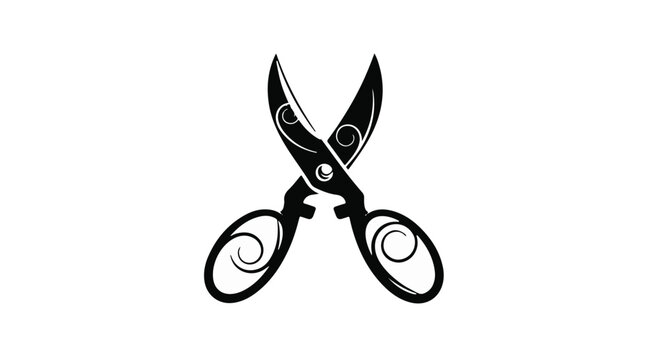 Scissors featuring decorative scrollwork patterns are displayed against a clean white background.