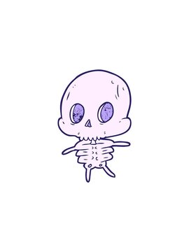 flashy sales animation of cute cartoon skeleton
