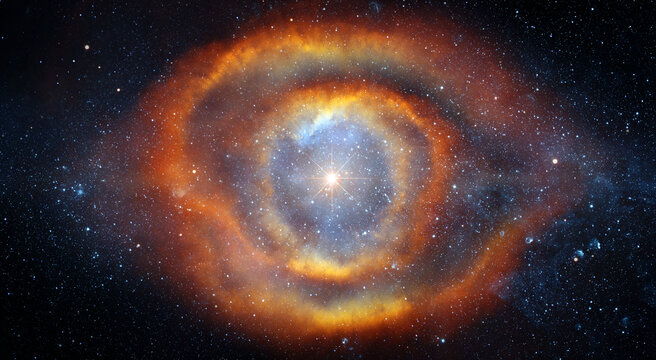 Space scene with stars in the galaxy. Panorama. Universe filled with stars, nebula and galaxy,. Elements of this image furnished by NASA