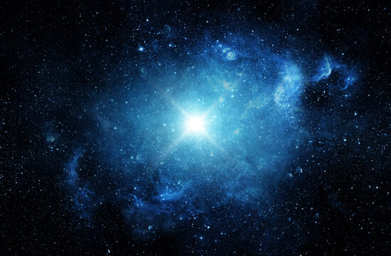 Space scene with stars in the galaxy. Panorama. Universe filled with stars, nebula and galaxy,. Elements of this image furnished by NASA