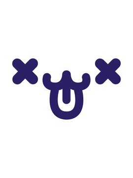 shine light effect animation of cute dead animal face icon