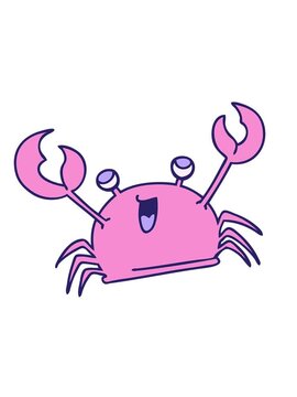 shaking motion animation of  quirky cartoon happy crab