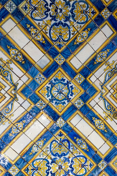 Lisbon, Portugal. Beautiful Portuguese tiles known as Azulejos. 