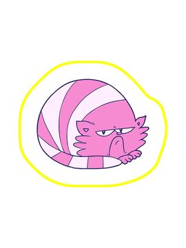 radioactive glowing animation of cartoon grumpy cat