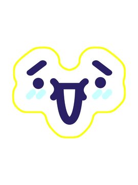 radioactive glowing animation of cute embarrassed face icon