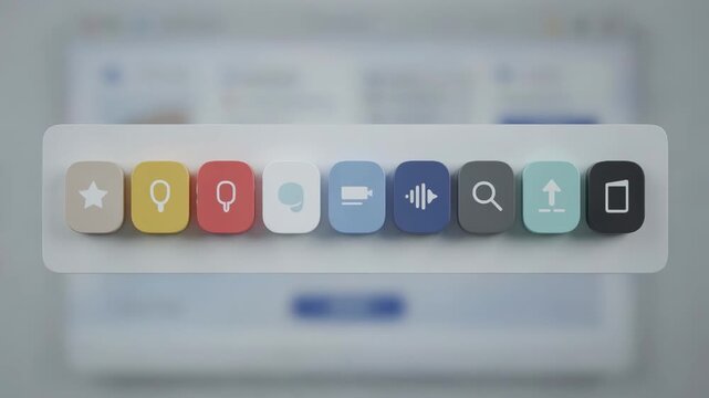 Medium shot of horizontal chips filter panel fully expanded focusing on diverse type and language tags while the background interface fades out of focus.