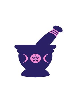 starburst effect animation of ritual pestle and mortar