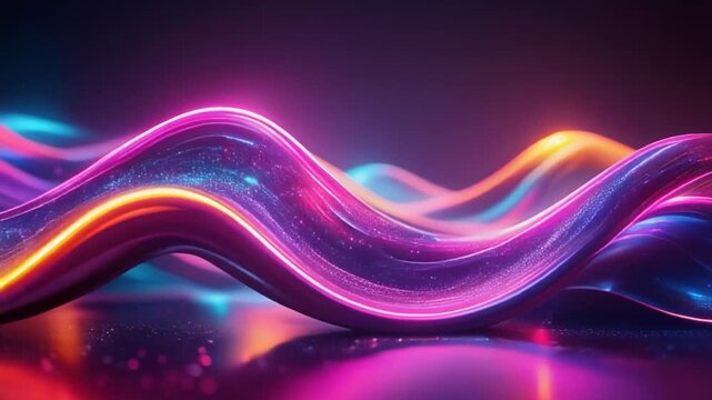 Abstract colorful fluid waves with glowing neon lights and smooth curves in futuristic vibrant design