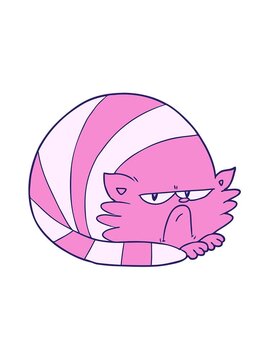 jiggle and pause animation of cartoon grumpy cat