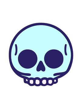 popping motion animation of skull in bright glow color