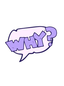 shaking motion animation of freehand drawn speech bubble cartoon shout WHY