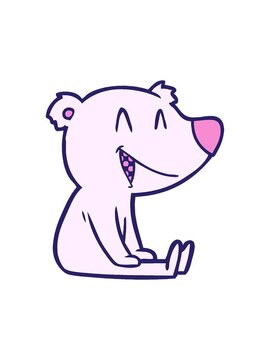 splitting motion animation of sitting bear cartoon