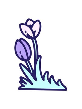 jiggle motion animation of drawing of tulip flower