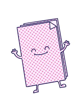 shaking motion animation of comic book style quirky cartoon happy stack of papers