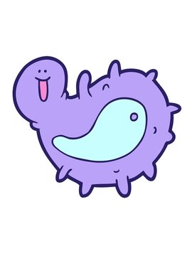 jiggle and pause animation of cartoon germ drawing