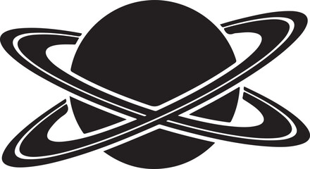 A stylized depiction of a planet with prominent rings resembling saturn © Tokder