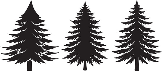 forest silhouette sign ,isolated transparent , outline and filled version  © malaika