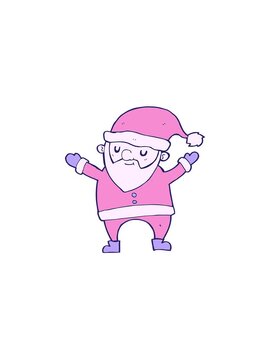 rise and float animation of cartoon dancing santa