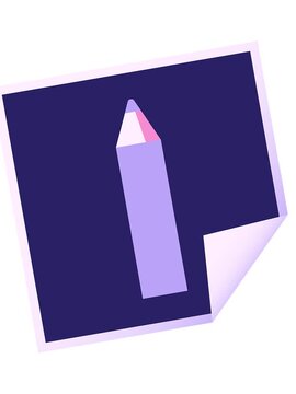 shaking motion animation of purple coloring pencil graphic vector illustration square sticker