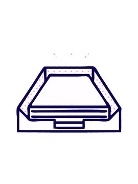 neon light effect animation of comic book style cartoon of a paper stack in tray