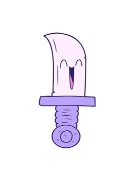 jiggle motion animation of cartoon knife