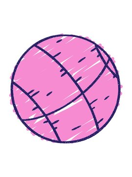 jiggle motion animation of BasketBall Chalked Drawing