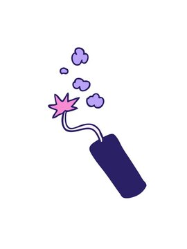 shaking motion animation of hand drawn cartoon doodle of a lit dynamite stick