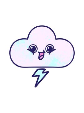 splitting motion animation of retro grunge texture cartoon of a storm cloud