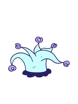 bobbing motion animation of cartoon jester hat