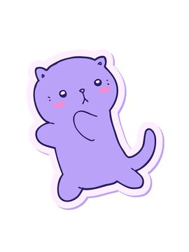 shaking motion animation of sticker of a cute cartoon cat