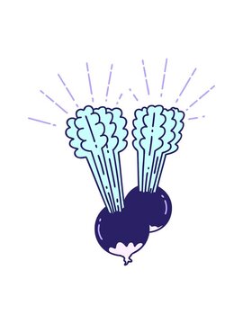bobbing motion animation of illustration of a traditional tattoo style beets with leaves