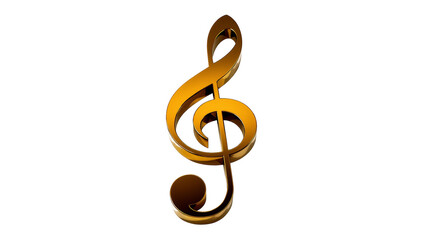 Obraz premium Isolated elegant shiny golden treble clef music symbol for creativity and artistic expression