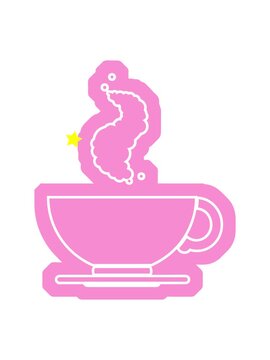 twinkling stars effect animation of vector icon illustration of a hot cup of coffee