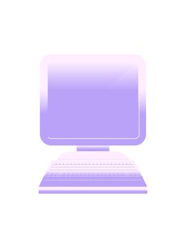 shine light effect animation of illustration of a computer in flat colour