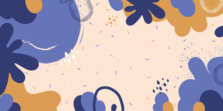 Doodle background pattern, abstract colored shapes. Modern minimalism trendy pattern background.	
