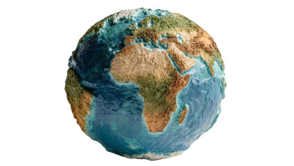 Isolated textured relief map of Earth globe showing Africa and Europe, world concept © Hannah
