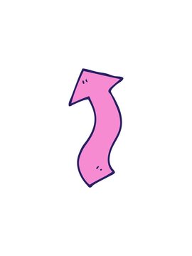 starburst effect animation of cartoon doodle directing arrow