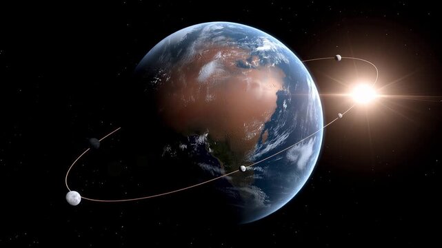 Deep space communication delay visualization, message transmission timeline showing Earth-Mars distance lag, animated signal propagation across planetary positions, mission planner considering